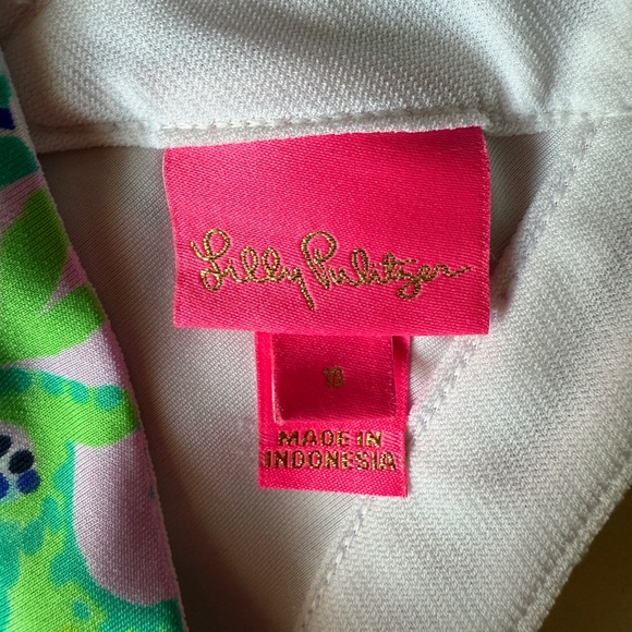 Lilly Pulitzer Girls Sleeveless White Ocean Themed Pastel Preppy Dress - 10 - Picture 7 of 7